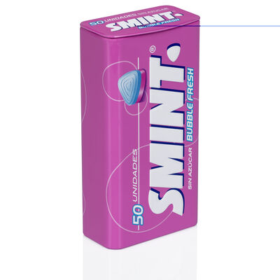 Caramelo bubble sin az&uacute;car lata Smint 35g 50uds