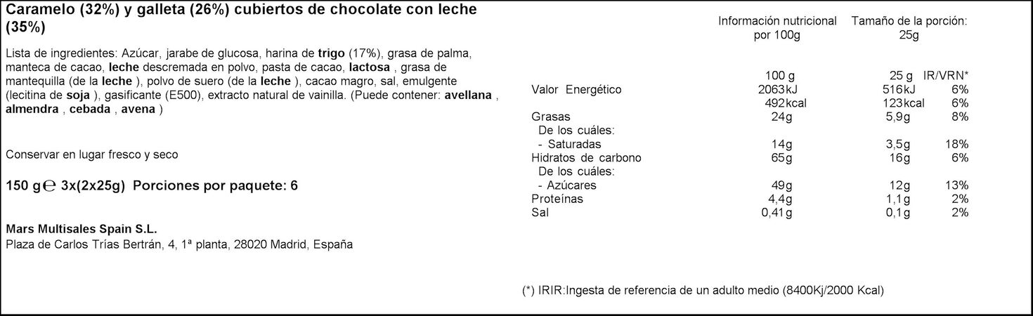 Chocolatina Twix 3u 150g