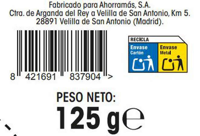 Chocolate con leche s/gluten Alipende 125g