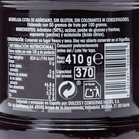 Mermelada extra Alipende 410g arándanos