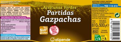 Aceitunas verdes gazpacha Alipende 500g