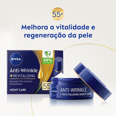 Crema facial Noche Nivea 50 ml Antiarrugas Revitalizante Fp15 +55
