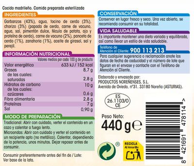 Cocido madrile&ntilde;o sin gluten Alipende 440g
