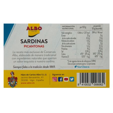 Sardinas Albo 85g picantonas
