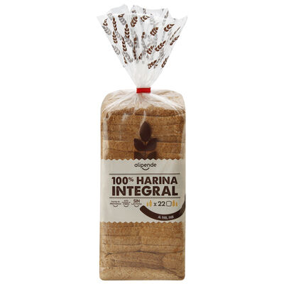 Pan de molde 100% integral sin lactosa Alipende 800g