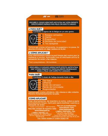 Crema facial L'Oréal men expert 50ml 5 acciones antifatiga