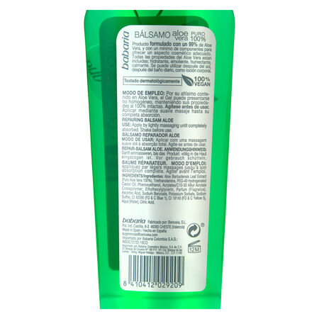 Bálsamo Babaria 250ml con aloe vera puro 100% revitalizador