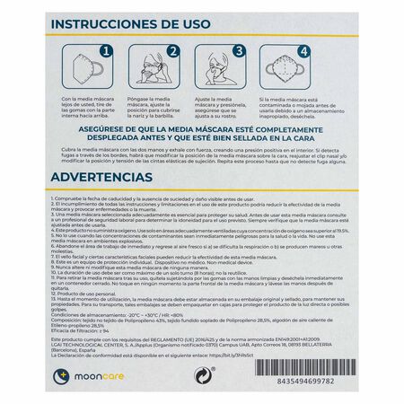 MASCARILLA FFP-2 MOONCARE 10U COLORES