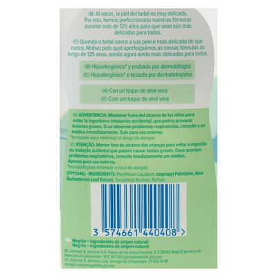 Aceite infantil corporal Johnson´s 500ml aloe vera