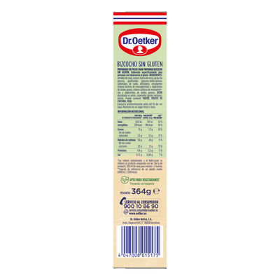 Preparado de bizcocho sin gluten Dr Oetker 363g