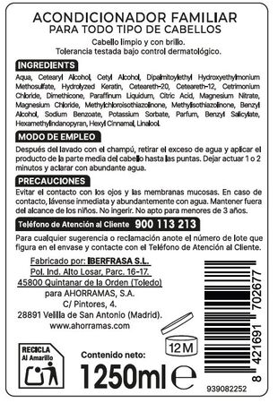 Acondicionador cabello Bodyplus 1,25l familiar