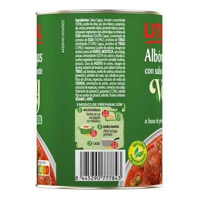 Albóndigas vegetarianas con salsa de tomate Litoral 415g