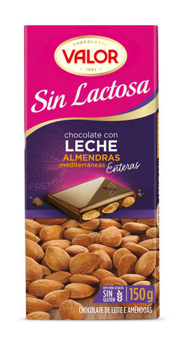 Chocolate con almendras s/gluten s/lactosa Valor 150g