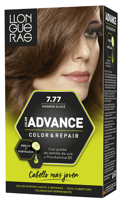 Tinte de cabello Llongueras Color Advance nº7.77 marrón glacé