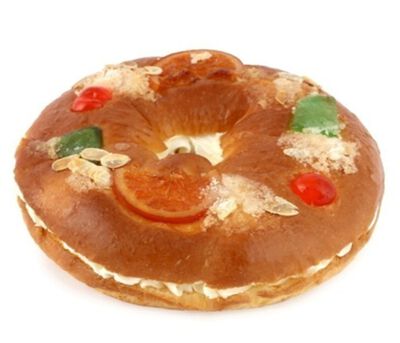 Rosc&oacute;n de Reyes relleno de nata Sin gluten 500g