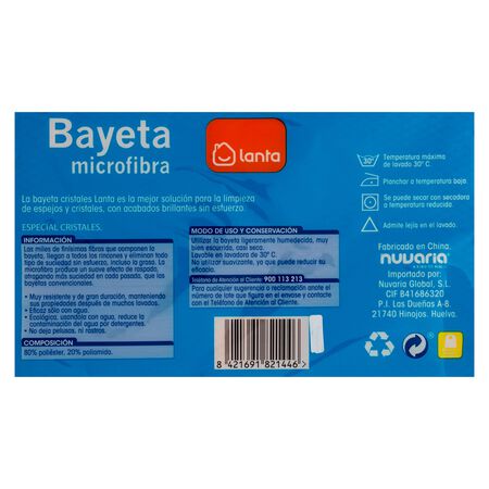 Bayeta de microfibra Lanta para cristales