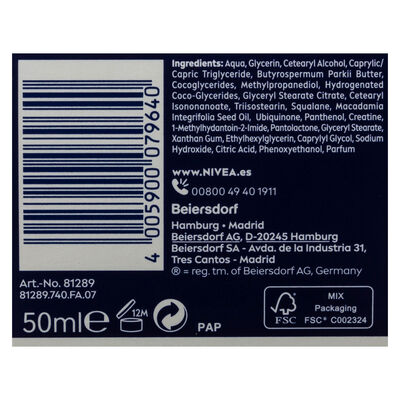 Crema facial de noche Nivea Q10 50ml power antiarrugas piel normal