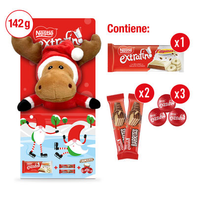 Pack de chocolate Nestlé extrafino con Peluche de Navidad 142g