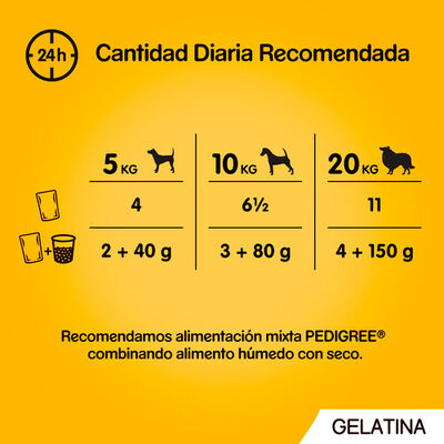 Comida h&uacute;meda perro Pedigree carne mixta pack 4
