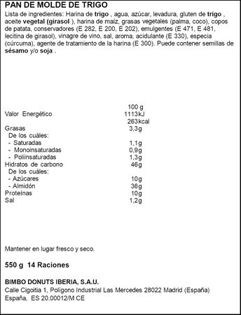 Pan molde Bimbo Brioche artesencia 500g