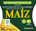 Huevos de gallinas criadas con maíz sueltas en el gallinero Alipende 12u "clase m-l"