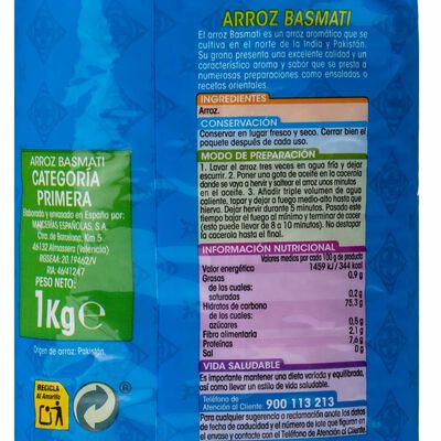 Arroz Alipende 1kg basmati