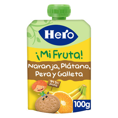 Pouch Hero naranja plátano pera y galleta 100g