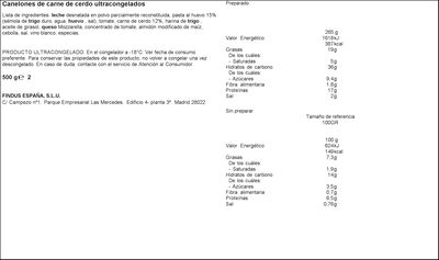 Canelones La Cocinera carne 500g