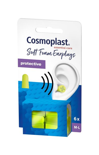 Tapones oidos cosmoplast espuma talla M-L 6 unidades
