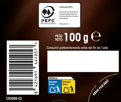 Chocolate negro Alipende 100g 72% de cacao con pepitas