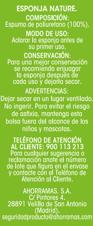 Esponja Bodyplus nature