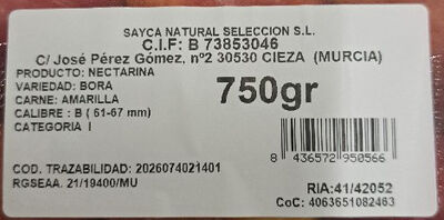 Nectarina bandeja 750g