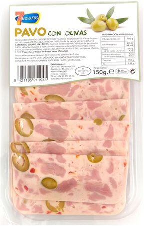 Pavo 7 Hermanos 150g con olivas en lonchas
