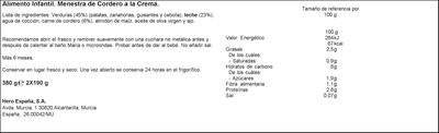 Tarro Hero Solo menestra cordero crema desde 6meses pack 2