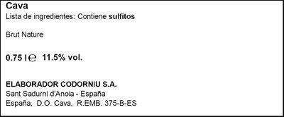 Cava Brut Nature Anna Codorniu 75cl