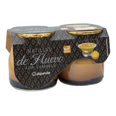 Natillas de huevo Alipende pack 2 con caramelo