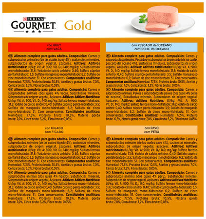 Comida húmeda gato Gourmet Gold mousse mix pack 8
