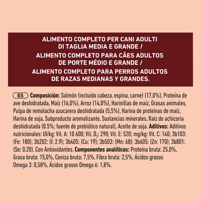 Alimento para perro PURINA ONE® MEDIUM/MAXI >10kg Delicate Salmón y Arroz 2,5kg