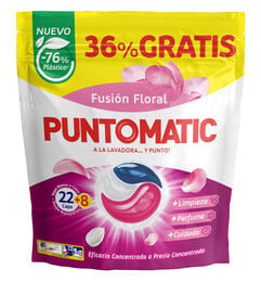 Detergente En Capsulas Puntomatic 22 + 8 Lavados Floral