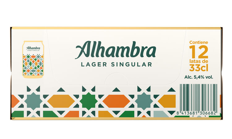 Cerveza rubia especial Alhambra pack 12 latas 33cl