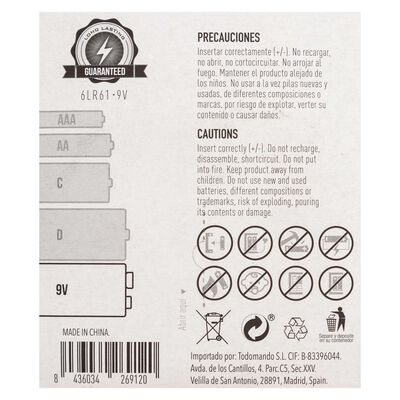 Pila super alcalina Tm 6LR61 9V