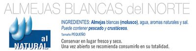 Almejas blancas del norte al natural Tres Gotas 63g 65/100