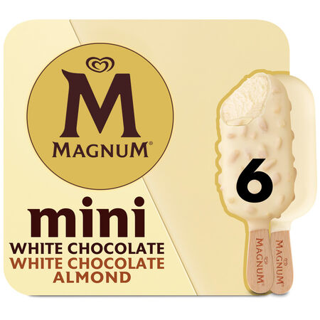 Helado Magnum mini chocolate blanco 6 uds