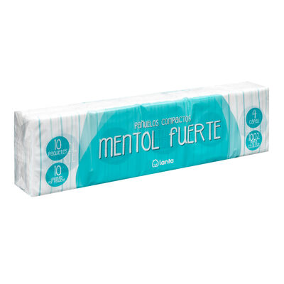 Pa&ntilde;uelos compactos Lanta 10 uds mentol fuerte