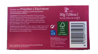Infusión de Propóleo y equinácea Pompadour 15 unidades