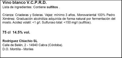 Vino blanco DO Montilla Moriles El guiso