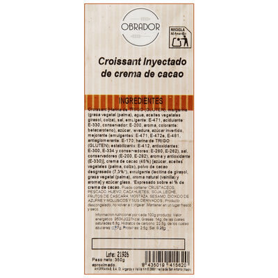 Croissant inyectado Crema Cacao 8ud