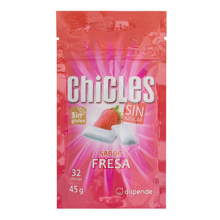 Chicles fresa s/gluten s/azúcar Alipende 45g