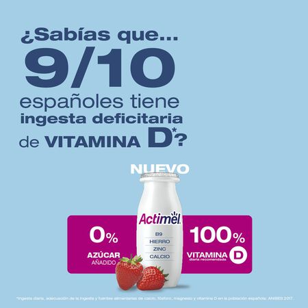 L Casei Actimel 0% MG Danone pack 6 fresa