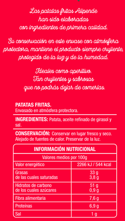 Patatas fritas lisas Alipende 300g